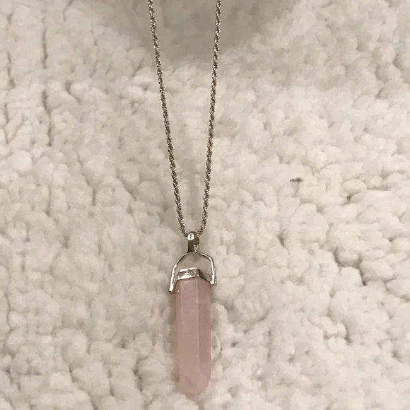 Sterling Rose Quartz necklace - Picture 4 of 11